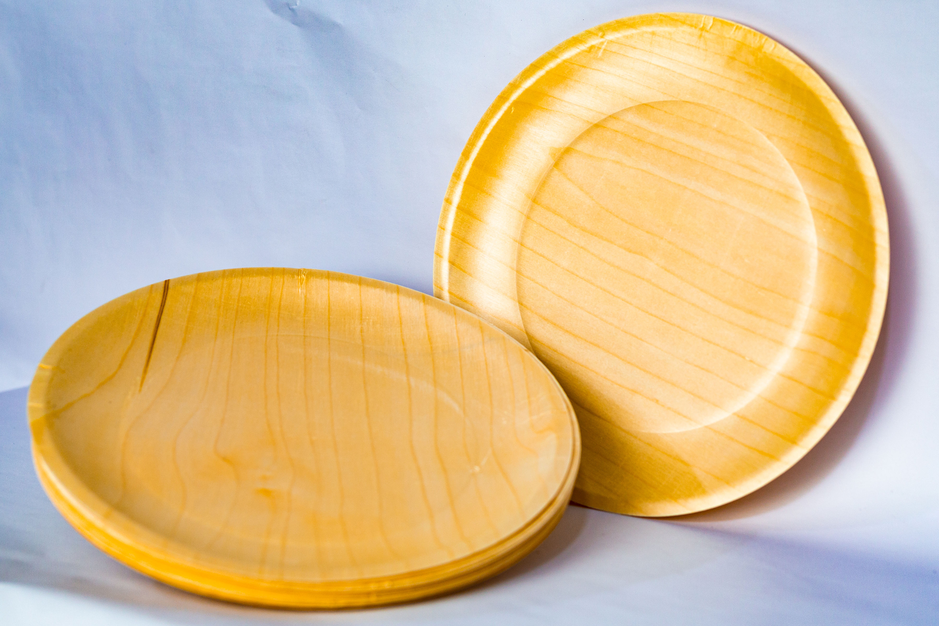  Bamboo Round Plates - Medium Size